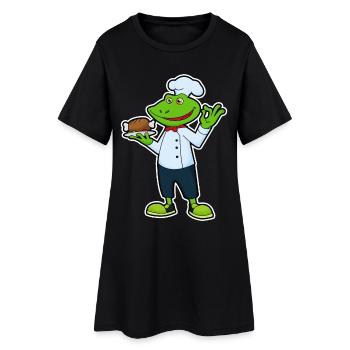 Frosch Koch Hähnchen Kochen - Frauen T-Shirt-Kleid - Schwarz - Vorne