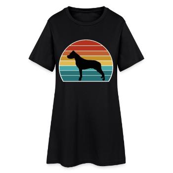 Argentino Dog Silhouette Vintage Sunset pour Chien Lo - Robe T-shirt Femme - noir - Devant