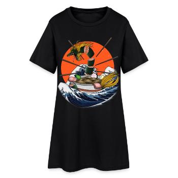 Ramen de dragon - Robe T-shirt Femme - noir - Devant