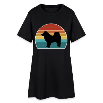 Eurasier Dog Silhouette Vintage Sunset pour Dog Lov - Robe T-shirt Femme - noir - Devant