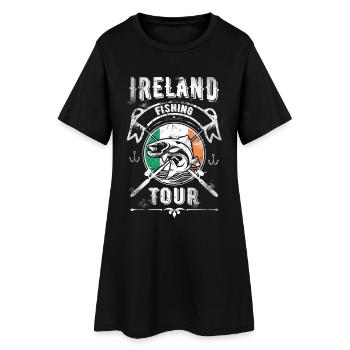 Irlande Pêche Fishing Tour - Robe T-shirt Femme - noir - Devant