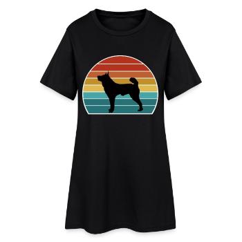Karelian Bear Dog Silhouette Vintage Sunset pour Do - Robe T-shirt Femme - noir - Devant
