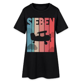 Flugzeug Kinder 7 Jahre - Frauen T-Shirt-Kleid - Schwarz - Vorne
