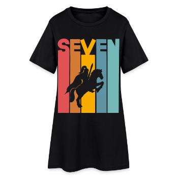 7 ans chevalier anniversaire d’enfant - Robe T-shirt Femme - noir - Devant
