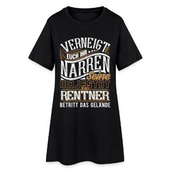 Rentner - Frauen T-Shirt-Kleid - Schwarz - Vorne