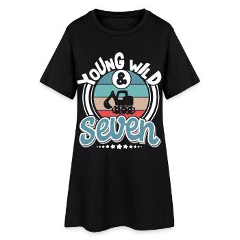 Pelles 7 ans d’anniversaire d’enfant - Robe T-shirt Femme - noir - Devant