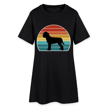 Lagotto Romagnolo Chien Silhouette Vintage Sunset fo - Robe T-shirt Femme - noir - Devant