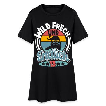 Ninja 13. Geburtstag Kinder 13 Jahre - Frauen T-Shirt-Kleid - Schwarz - Vorne