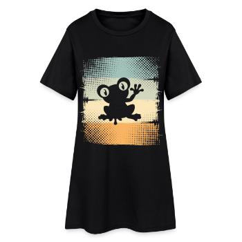 Grenouille - Robe T-shirt Femme - noir - Devant