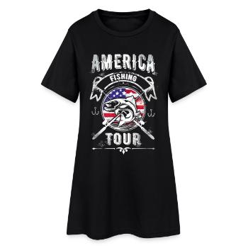 Tournée de pêche d’Amérique - Robe T-shirt Femme - noir - Devant