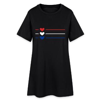 Island - Frauen T-Shirt-Kleid - Schwarz - Vorne
