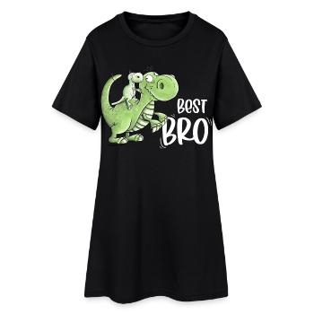 Frères et sœurs Dinosaures I Meilleur frère - Robe T-shirt Femme - noir - Devant