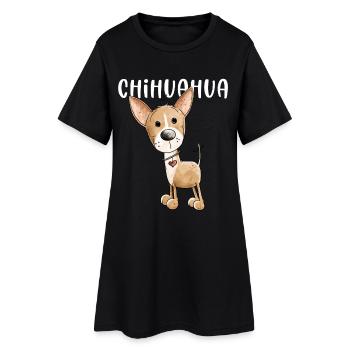 Happy Chihuahua Dog - Women’s T-Shirt Dress - black - Front