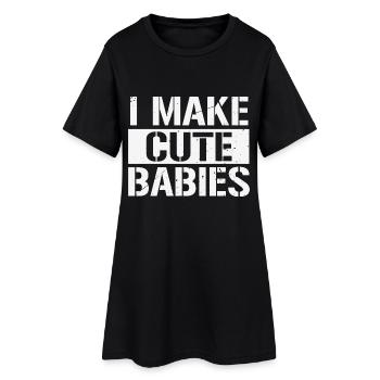 Je fais de mignons bébés cadeau de fête des pères - Robe T-shirt Femme - noir - Devant