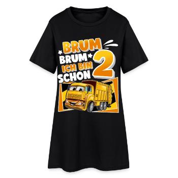 2 Jahre Kinder Müllauto - Frauen T-Shirt-Kleid - Schwarz - Vorne