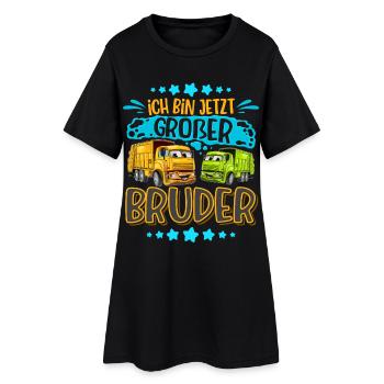 Müllauto Großer Bruder - Frauen T-Shirt-Kleid - Schwarz - Vorne