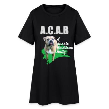 Un Bully américain classique sans oreilles amarrées ACAB - Robe T-shirt Femme - noir - Devant