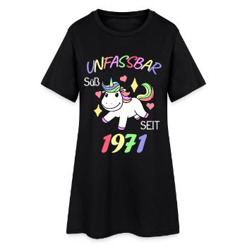 1971 - Jahrgang 1971 - Frauen T-Shirt-Kleid - Schwarz - Vorne