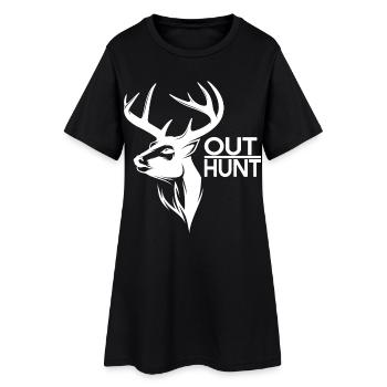 Silhouette de cerf conception de chasse en plein air - Robe T-shirt Femme - noir - Devant
