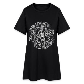 Fliesenleger - Frauen T-Shirt-Kleid - Schwarz - Vorne