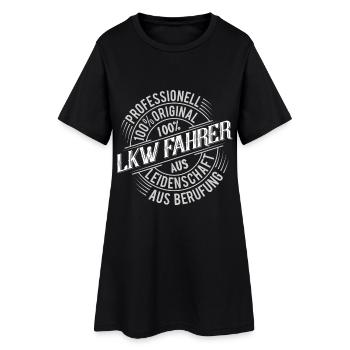 Lkw Fahrer - Frauen T-Shirt-Kleid - Schwarz - Vorne