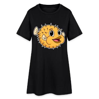 Poisson hérisson - Robe T-shirt Femme - noir - Devant