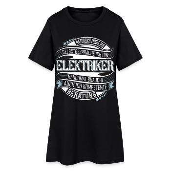 Elektriker - Frauen T-Shirt-Kleid - Schwarz - Vorne