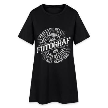 Fotograf - Frauen T-Shirt-Kleid - Schwarz - Vorne