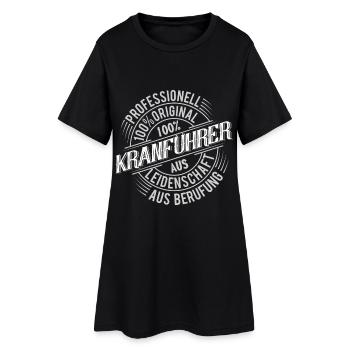 Kranführer - Frauen T-Shirt-Kleid - Schwarz - Vorne