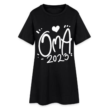 Oma 2023 - Werdende Oma 2023 - Frauen T-Shirt-Kleid - Schwarz - Vorne