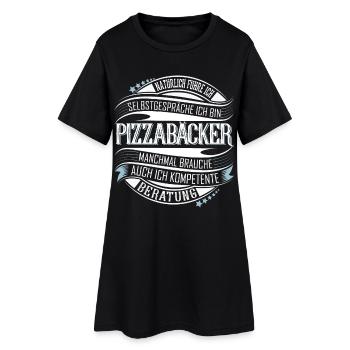 Pizzabäcker - Frauen T-Shirt-Kleid - Schwarz - Vorne