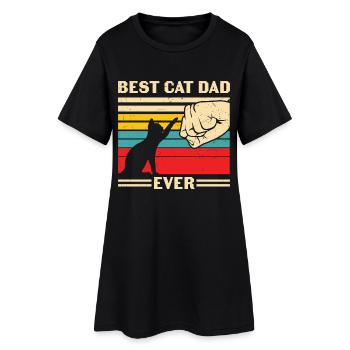 Meilleur chat Papa Jamais Drôle Chat Fête des Pères - Robe T-shirt Femme - noir - Devant