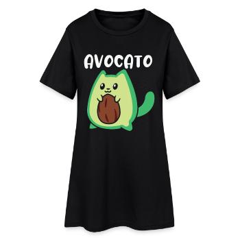 Avocato Funny Avocado Lover Cat - Women’s T-Shirt Dress - black - Front