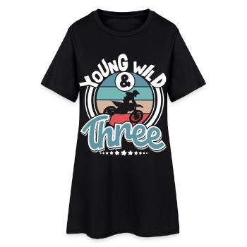 Motocross Kids 3 years Young Wild And Three - Women’s T-Shirt Dress - black - Front