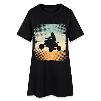 Quad - Frauen T-Shirt-Kleid - Schwarz - Vorne