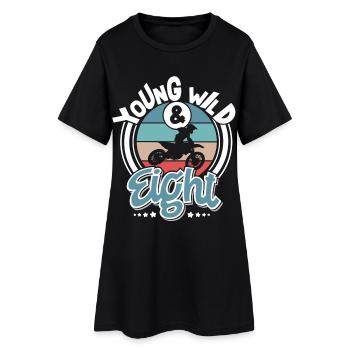 Motocross enfants 8 ans - Robe T-shirt Femme - noir - Devant