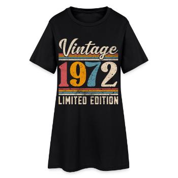 1972 Année de naissance Vintage Retro Vintage - Robe T-shirt Femme - noir - Devant