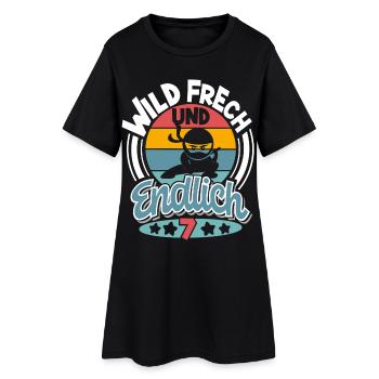 Ninja 7 Jahre Geburtstag Kinder - Frauen T-Shirt-Kleid - Schwarz - Vorne