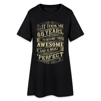 66. Geburtstag - Frauen T-Shirt-Kleid - Schwarz - Vorne