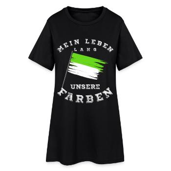 Mein Leben lang unsere Farben Grün Weiß - Frauen T-Shirt-Kleid - Schwarz - Vorne