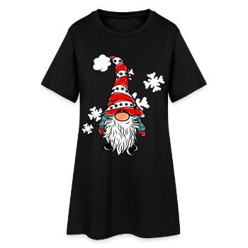 Elfes de Noël avec des flocons de neige - Robe T-shirt Femme - noir - Devant