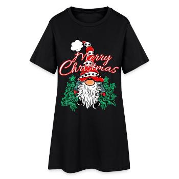 Gnome de Noël Gnom - Robe T-shirt Femme - noir - Devant