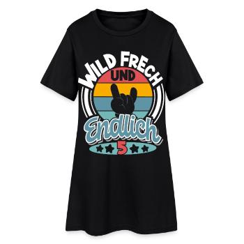 5 Jahre Wild Frech Und Endlich 5 - Frauen T-Shirt-Kleid - Schwarz - Vorne