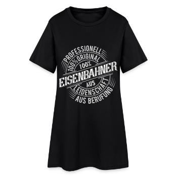 Eisenbahner - Frauen T-Shirt-Kleid - Schwarz - Vorne
