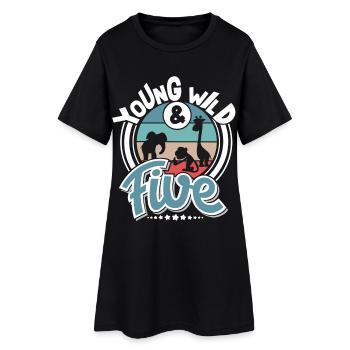 5. Geburtstag Kinder Zoo Tiere Dschungel Safari - Frauen T-Shirt-Kleid - Schwarz - Vorne