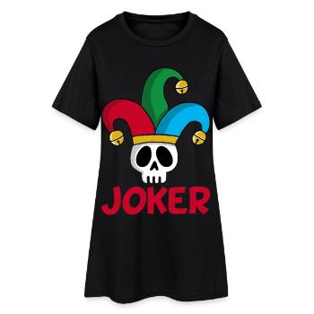 Joker et tête de mort - Robe T-shirt Femme - noir - Devant