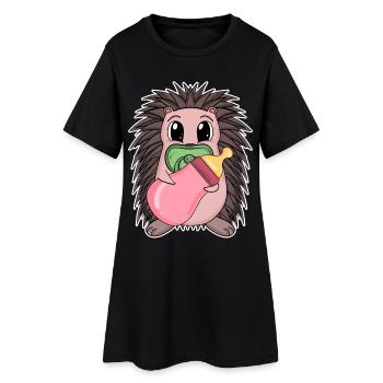 Baby Hedgehog - Women’s T-Shirt Dress - black - Front