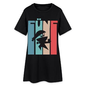 Ninja 5 Jahre - Frauen T-Shirt-Kleid - Schwarz - Vorne