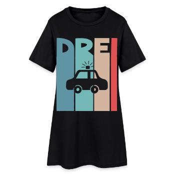 3 Jahre Polizeiauto Polizei - Frauen T-Shirt-Kleid - Schwarz - Vorne
