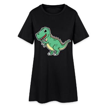 Illustration de dessin animé de dinosaure Kawaii pour les enfants - Robe T-shirt Femme - noir - Devant